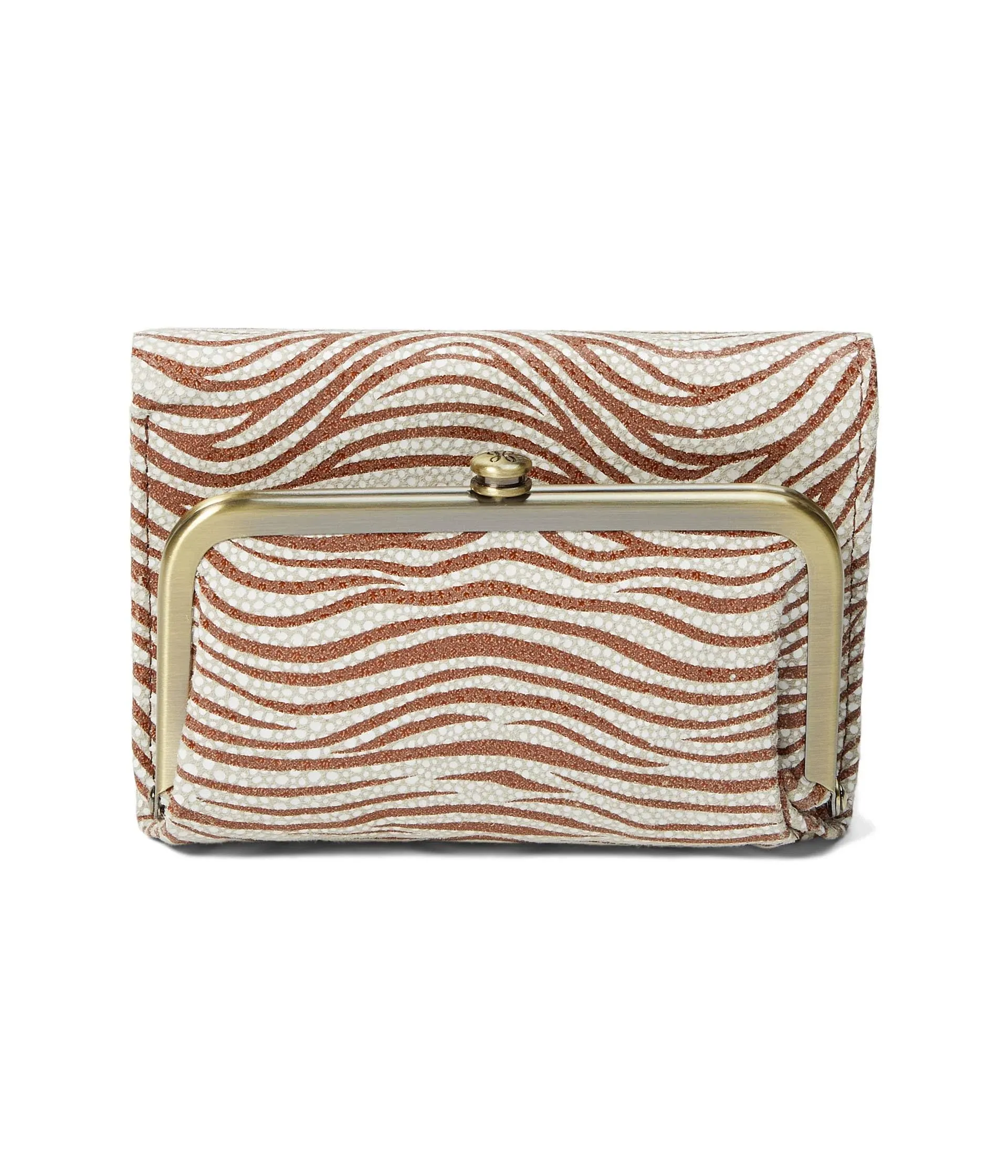 Hobo Robin Compact Wallet, Ginger Zebra