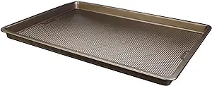 GoodCook Sweet Creations Textured Nonstick Large Cookie Baking Sheet, 17" x 11" x 1", Champagne Pewter