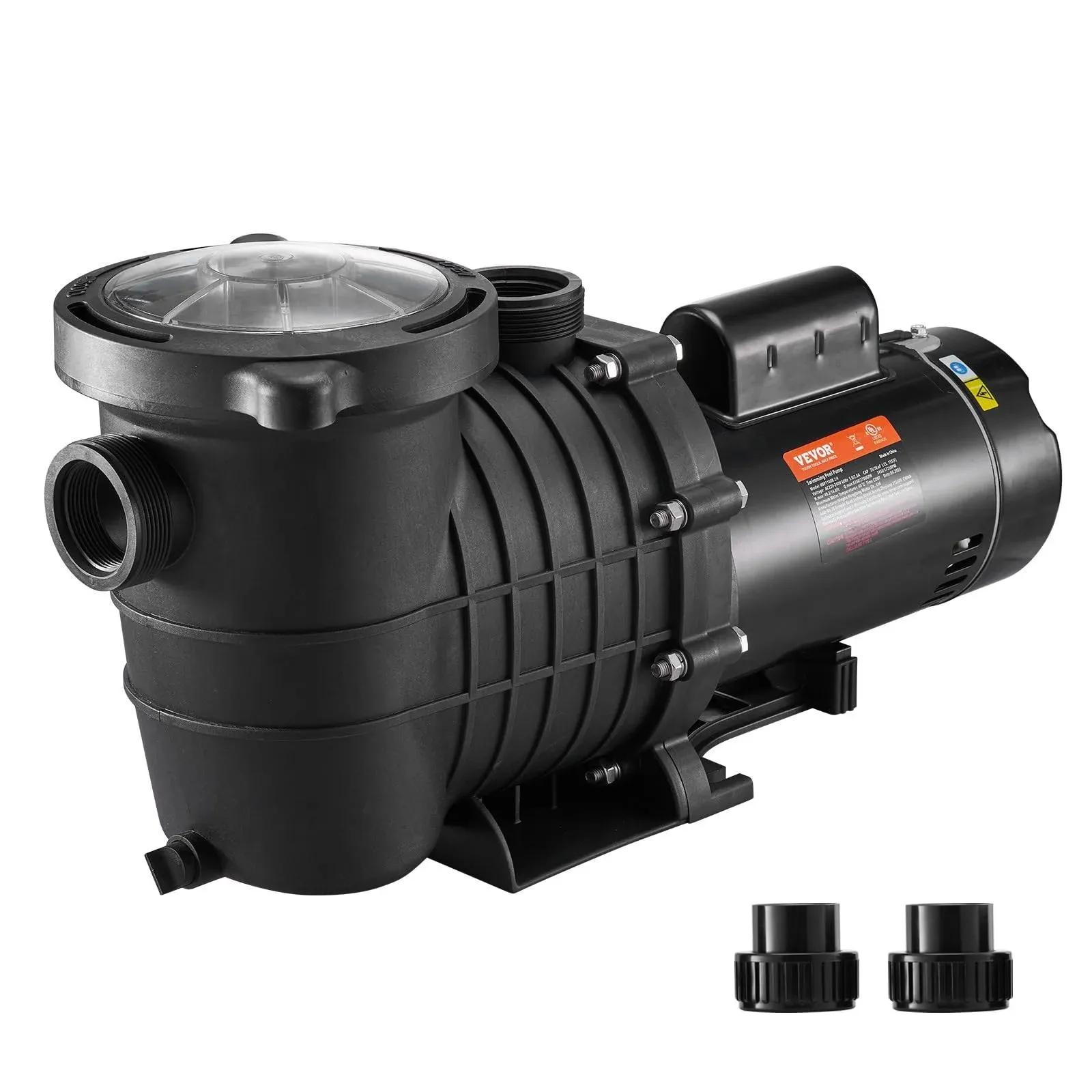 VEVOR Pool Pump 1.5HP 230V, Variable Dual Speed Pumps 1100W for Above Ground Pool, Strainer Filter Basket, 5400 GPH Max. Flow, Energy Saving Swimming Pool Pump