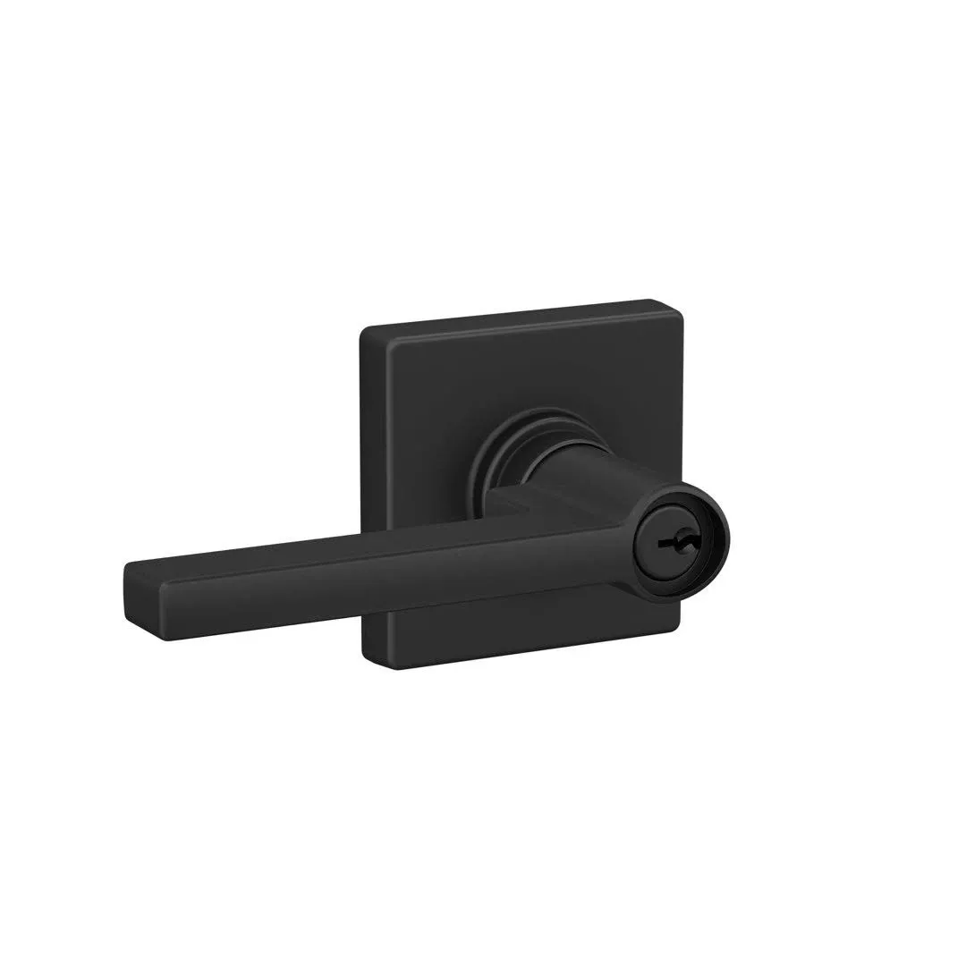 Schlage J54-Sol-Col Solstice Single Cylinder Keyed Entry Door Lever - Matte Black