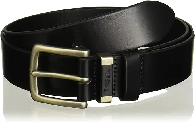 Fossil Men's Black Leather Belt for Men