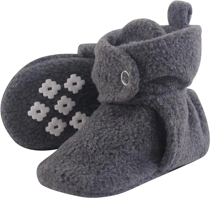 Little Treasure Cozy Fleece Booties Heather Charcoal / 18-24 Months