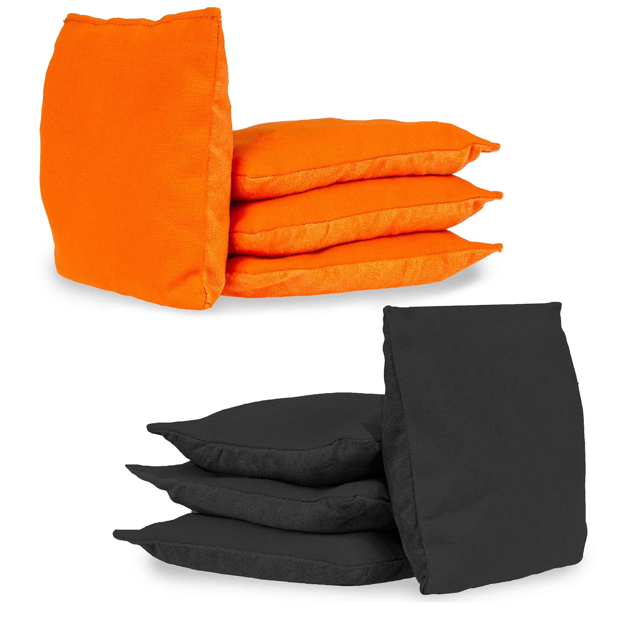 All Weather Professional Cornhole Bags - 4 Orange &amp; 4 Black