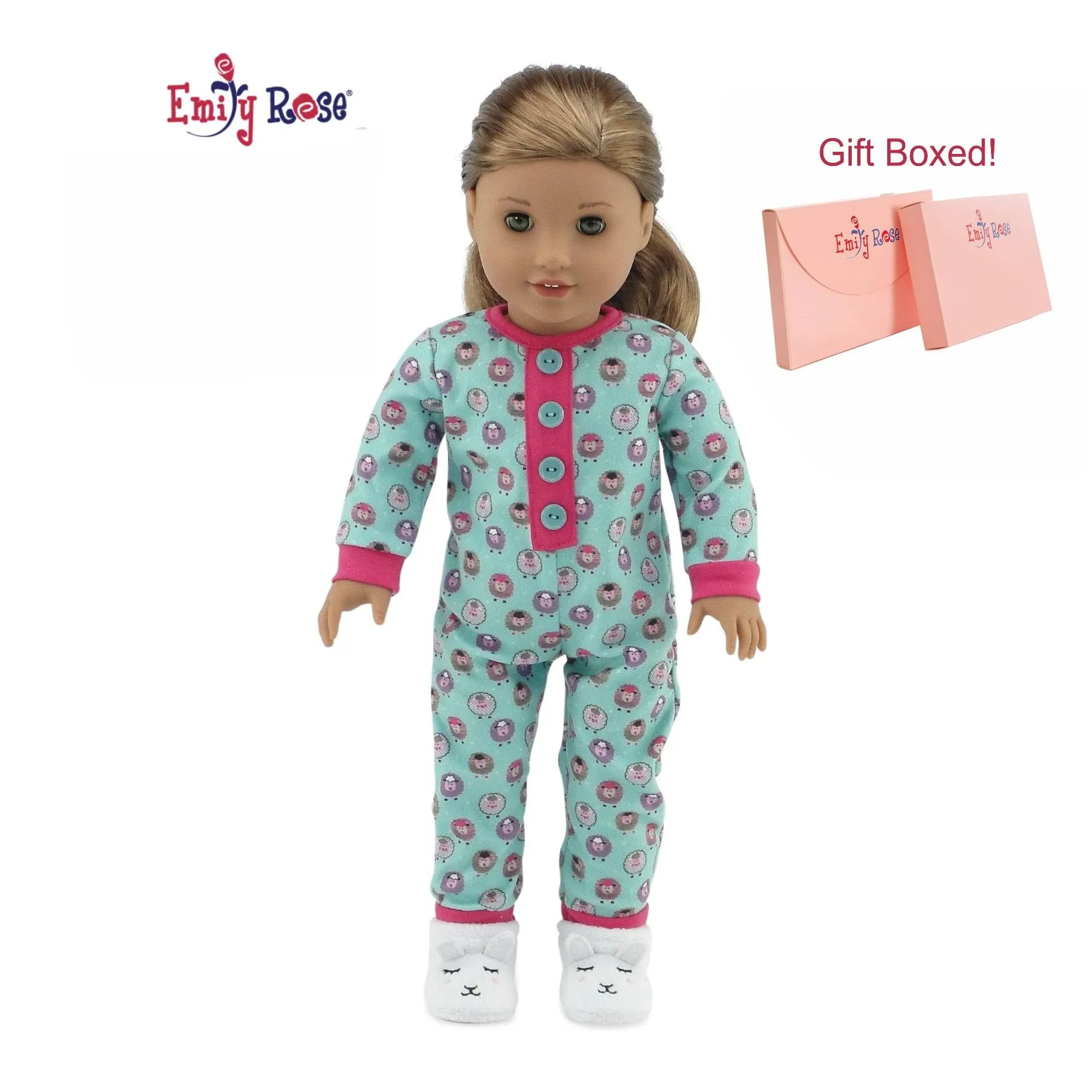 Emily Rose 18 inch Doll Clothes| Lamb Print Doll Pajamas Pjs Outfit, Including ...