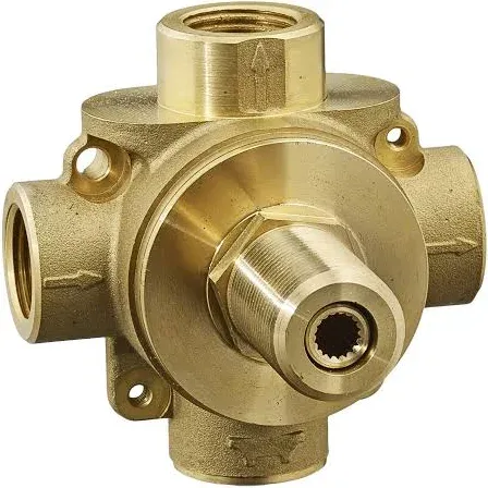 Rough-In Valve 3-Way Diverter Shared 1/2 Inch NPT