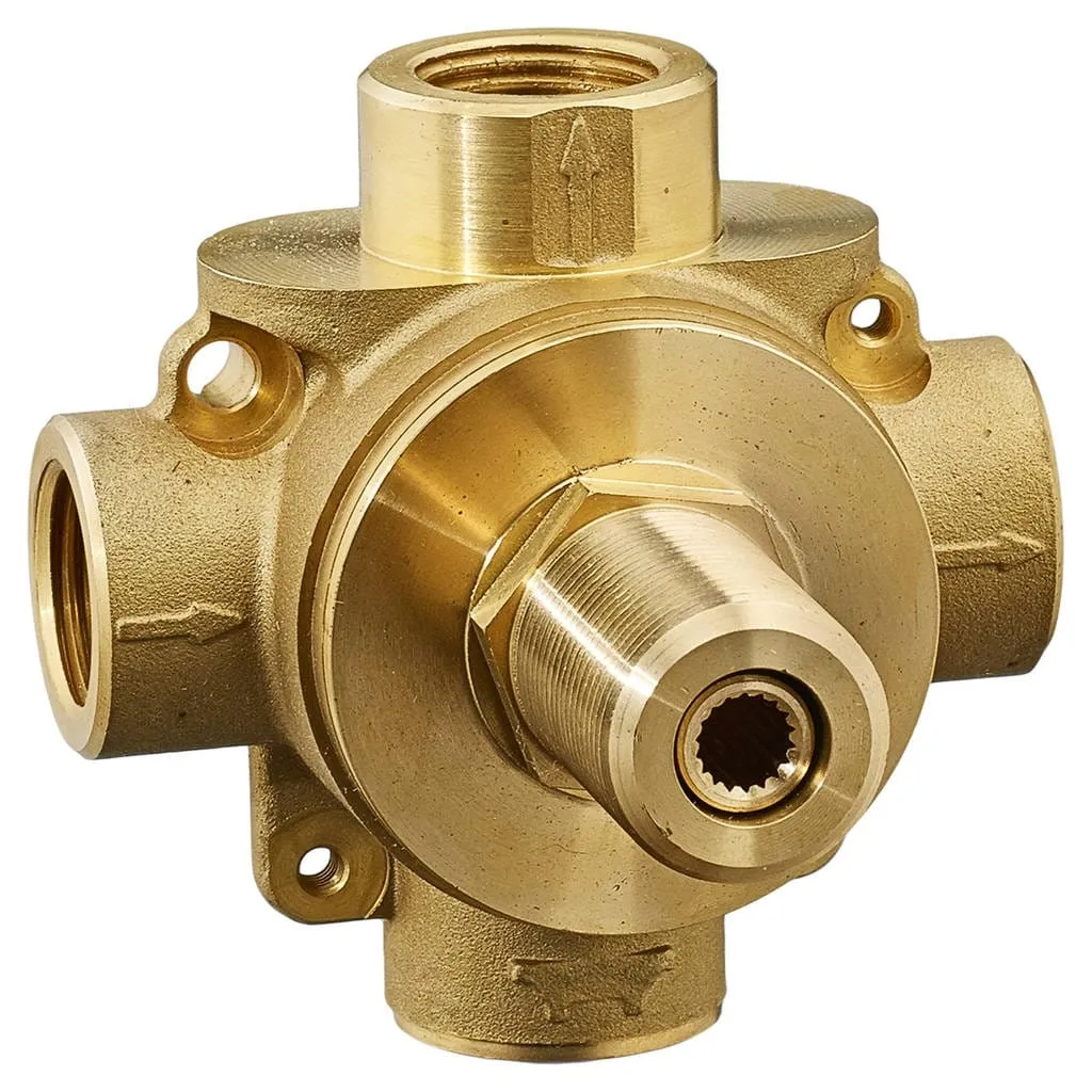 Rough-In Valve 3-Way Diverter Shared 1/2 Inch NPT