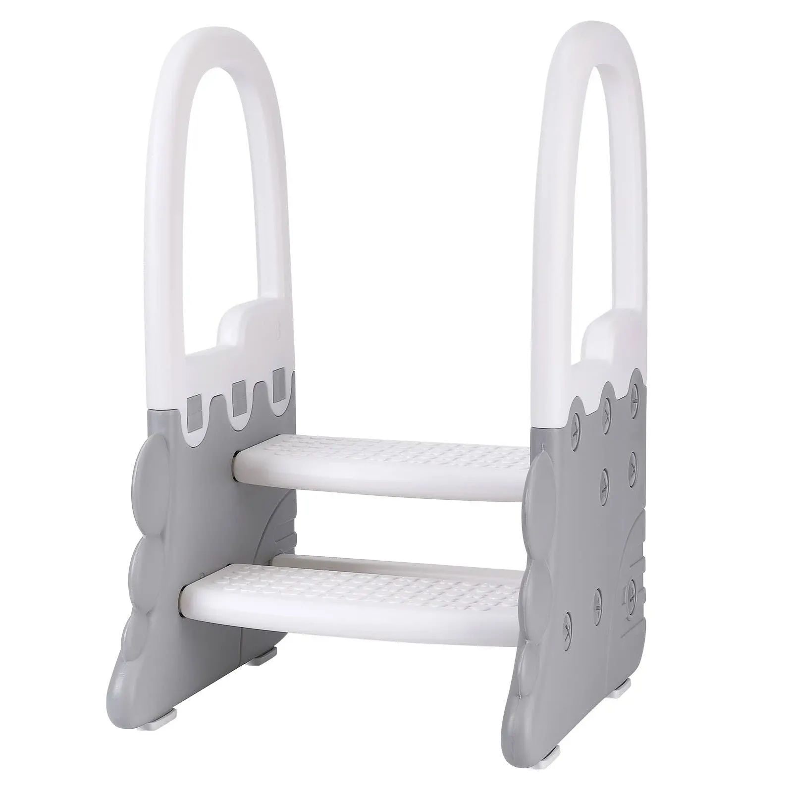 Toddler Step Stool 2 Step Stools w/Anti-slip &amp; Handrail for Kitchen Counter