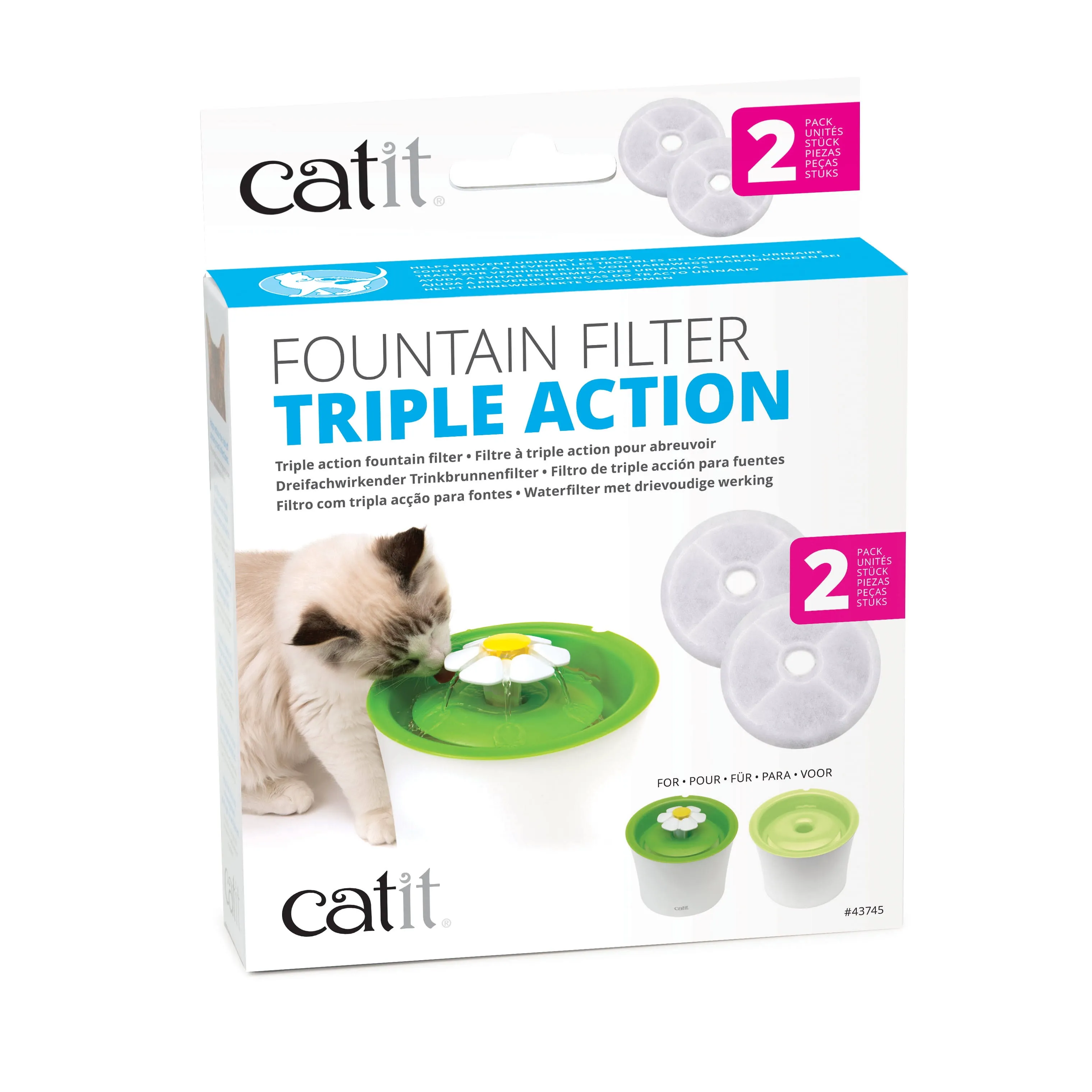 💥BUY 5 GET 3 FREE Catit Triple Action Pet Fountain Filter