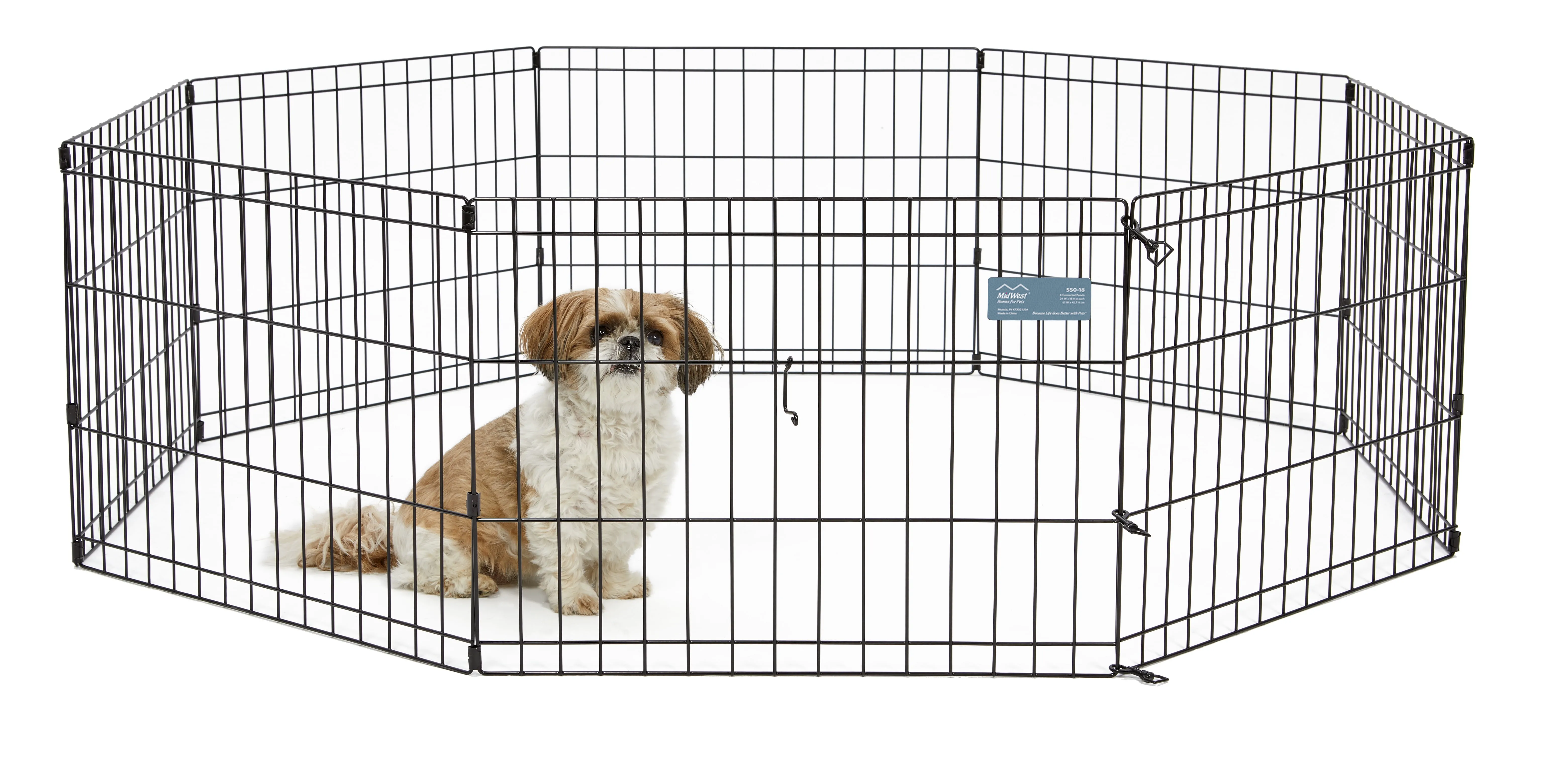 Gold Metal Exercise Dog Playpen, 24&#034; Height, Doorless Design