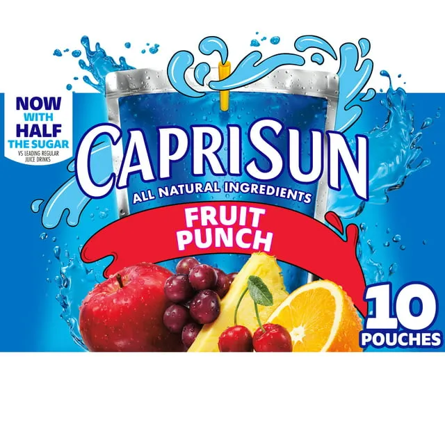 Capri Sun Juice Drink Blend, Fruit Punch - 10 pack, 6 fl oz pouches