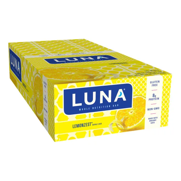 Luna LemonZest Whole Nutritional Bars, 1.69 Oz, Box Of 15 Bars