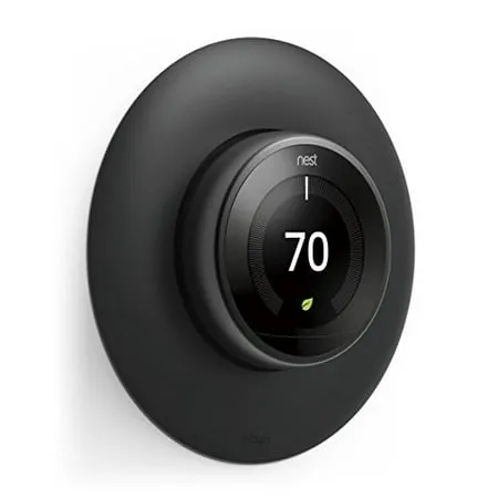 elago Wall Plate Cover for Nest Learning Thermostat [Matte Black] - [Exact Color Match with Nest][Double Coated][UV Resistant