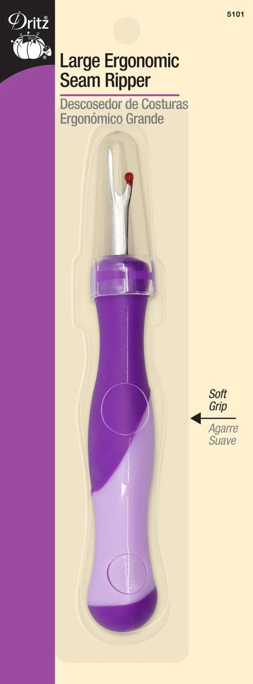 Dritz Large Ergonomic Seam Ripper, 1-Pack, Purple