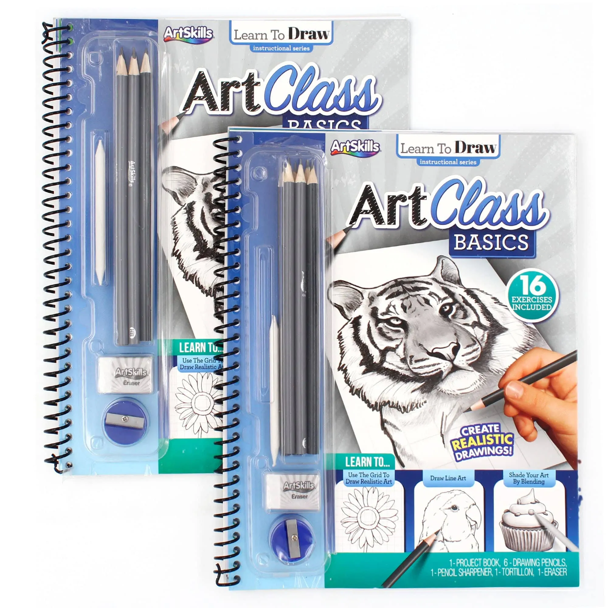 ArtSkills Charcoal Pencil Sketching and Drawing Set, 39 Piece Learn to Draw Art Kit for Kids, Teens, & Adults