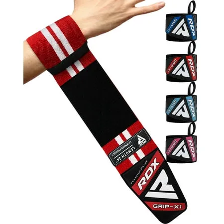 RDX Weight Lifting Wrist Support Wraps Elasticated Straps for Strength Training Powerlifting Bodybuilding Deadlifts Gymnastics Workout and Xfit Exercise