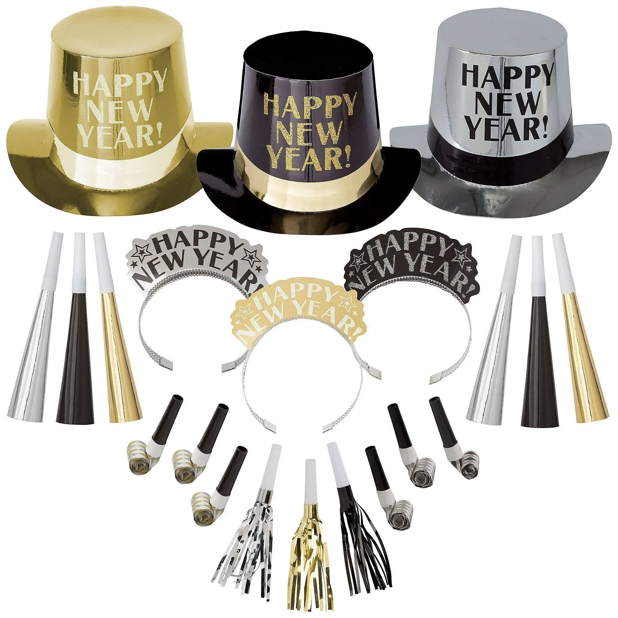 Opulent Affair New Year&#039;s Party Kit for 100, Includes Top Hats and Tiaras-!New!