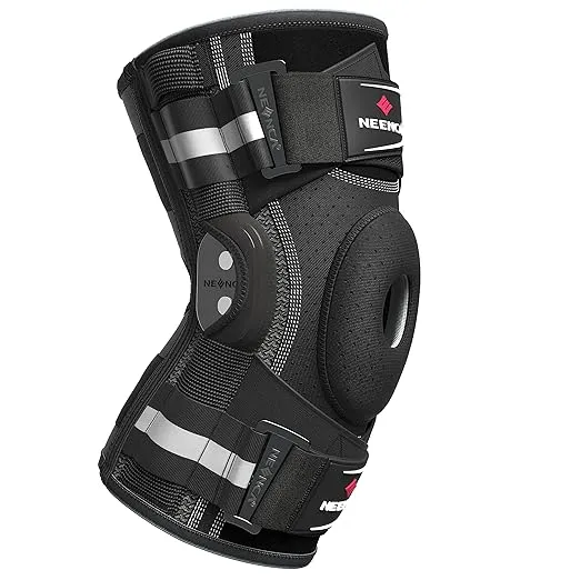 NEENCA Professional Knee Brace for Knee Pain, Hinged Knee Support with Patented X-Strap Fixing System, Strong Stability for Pain Relief, Arthritis, Meniscus Tear, ACL, PCL, MCL, Runner, Sport, Workout