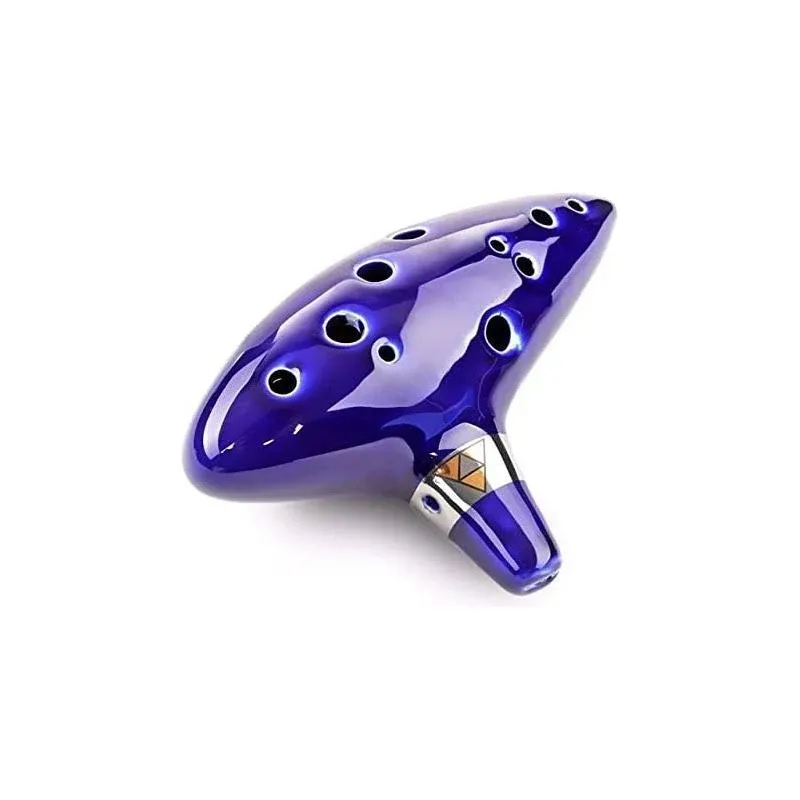 5 Colors 12 Holes Kiln-Fired Ceramic Alto C Legend Of Zelda Zelda Ocarina, Blue