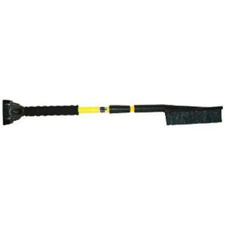 Telescoping Handle Snow Brush w/ Ice Chisel Scraper, Adjusts from 32 in. to 42 in. Long