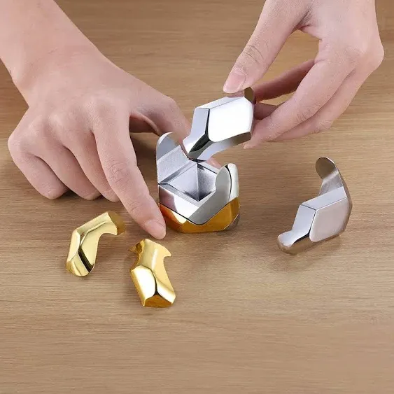 3D Cube Metal Brain Teaser Puzzles Toys