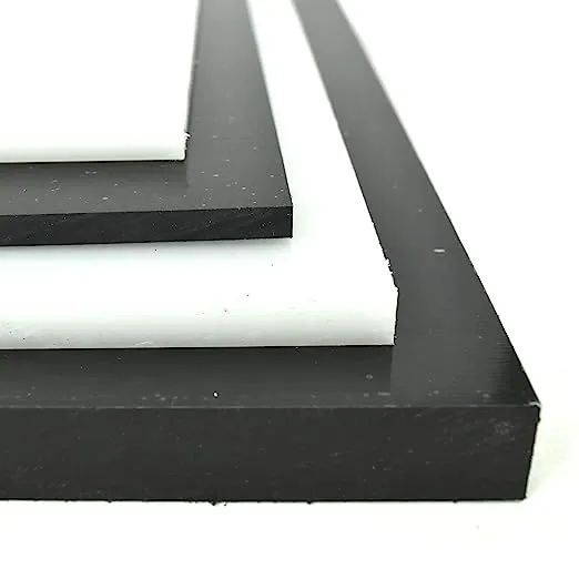 Black Polypropylene Copolymer (PPC) Plastic Sheet 1/2" Thick, Size 6" x 12" Chemical, Impact Resistant Panel Dimensions 5.75 x 11.75 in