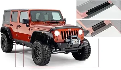 Bushwacker 07-18 Jeep Wrangler Unlimited Trail Armor Rocker Panel and Sill Plate Cover - Black