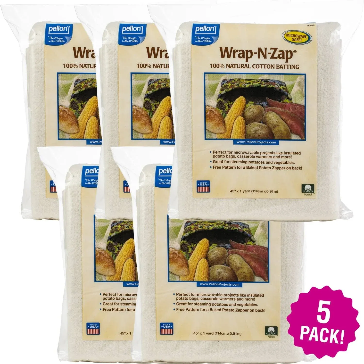 Pellon Wrap N Zap Natural Cotton Batting 45''x1 yd