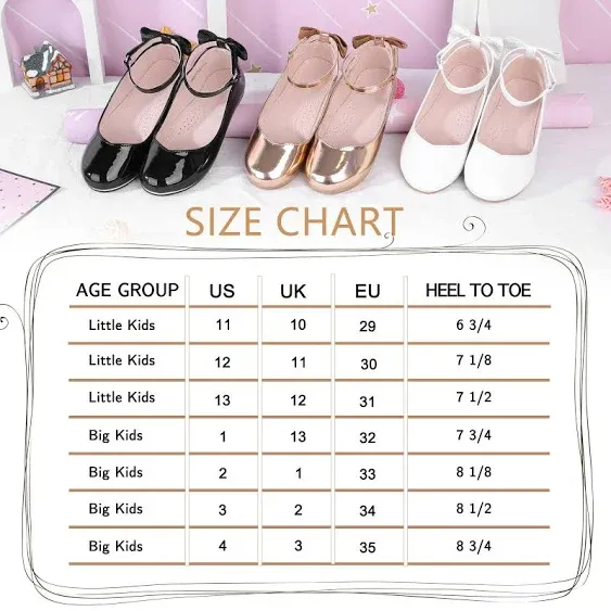 Homehot Girls Mary Jane Dress Shoes Ballerina Flats for Princess Uniform Shoes ...