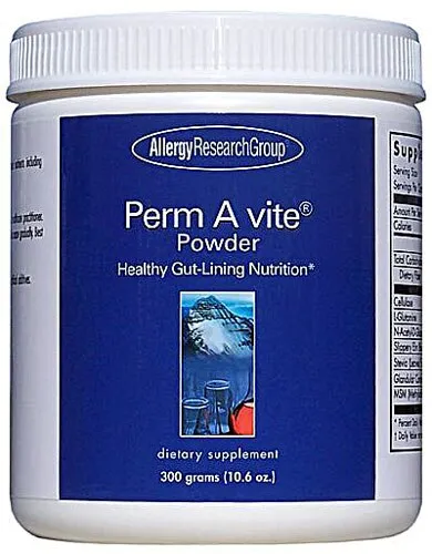 Allergy Research Group Perm A Vite Powder - Gut Health for Men & Women, Gut Assist, Gut Support, Gut Healing, L-Glutamine, Slippery Elm - 8.4 Oz