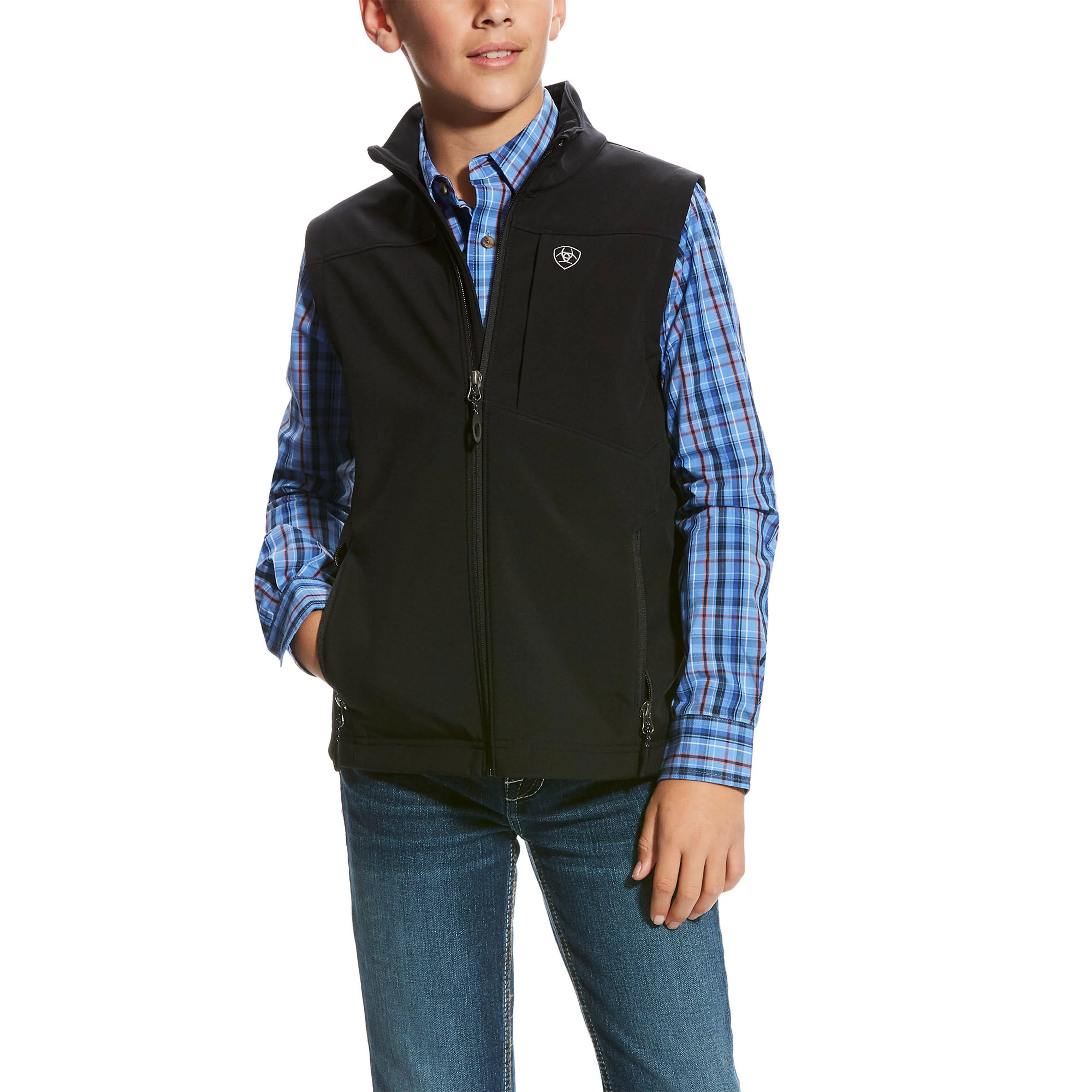 "Ariat Boy's Vernon 2.0 Black Softshell Vest"