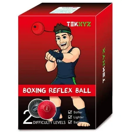 Tekxyz Boxing Reflex Ball with 3 Difficulty Level Balls and Headband