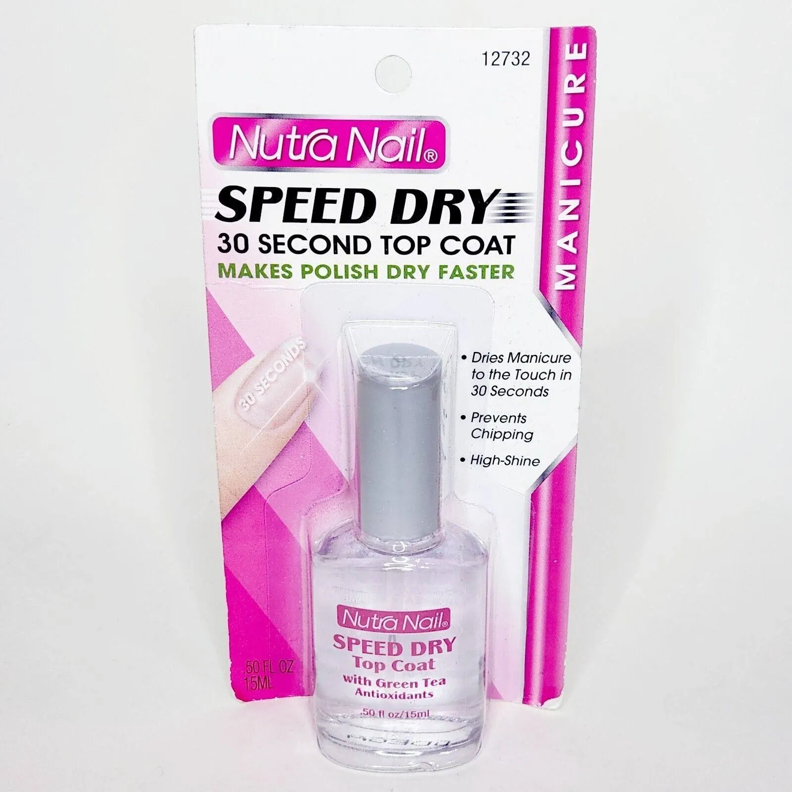 Nutra Nail Top Coat, 30 Second, Speed Dry, with Green Tea Antioxidants - 0.5 fl oz