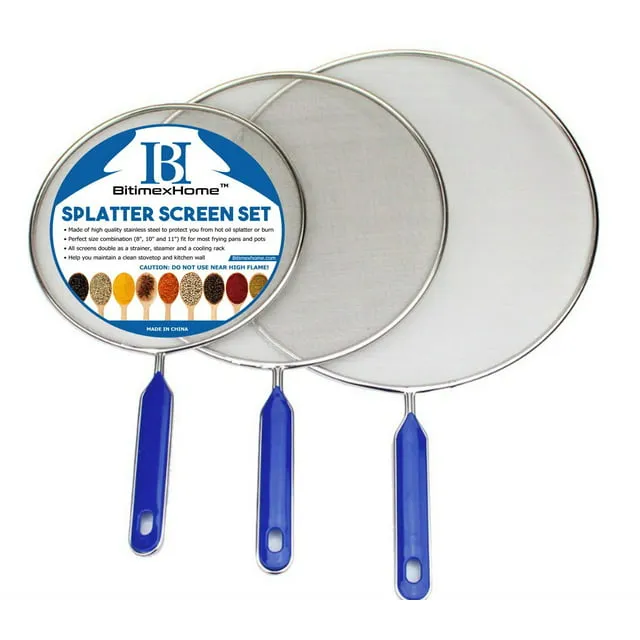 Grease Splatter Screen for Frying Pan Cooking - Stainless Steel Splatter Guard ...