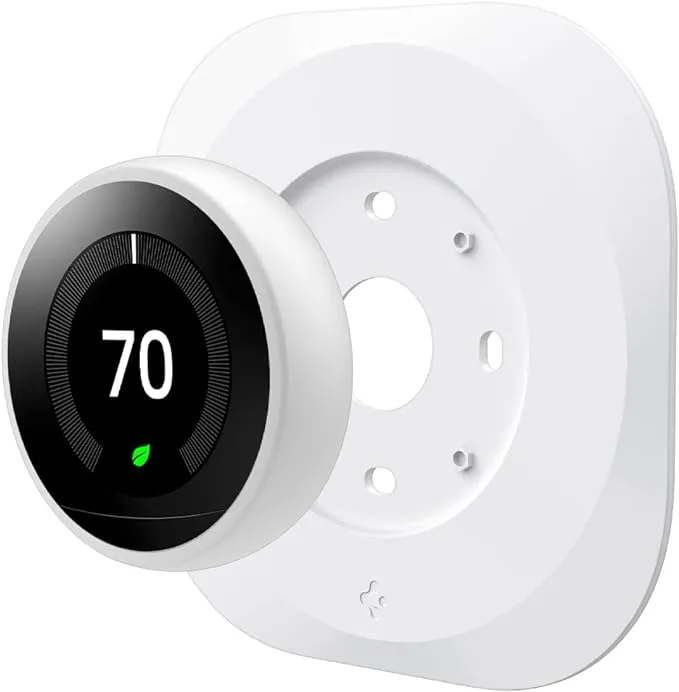 Spigen Wall Plate Designed for Google Nest Learning Thermostat 1st/2nd/3rd Generation Wall Plate - Matte White