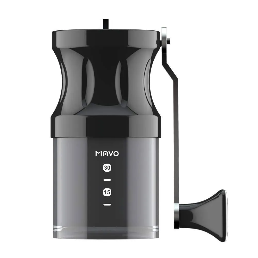 MAVO Manual Coffee Grinder, Burr Coffee Bean Grinder - Conical Ceramic Burrs x 2-12 Adjustable Setting - with Ceramic Grinding Core - Perfect for French Press, Pour Over