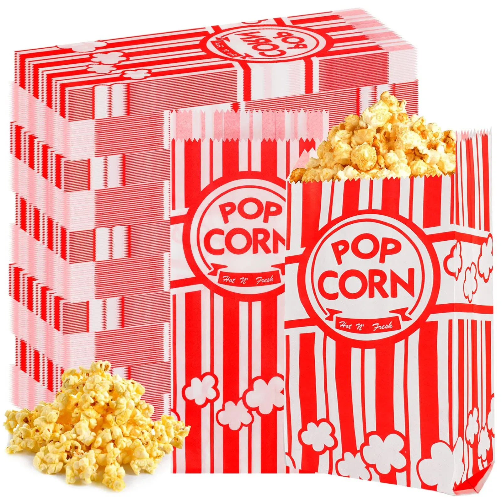 SUPWISER 1000 Pcs Popcorn Bags, 1 oz Movie Night Paper Popcorn Bags Bulk ...