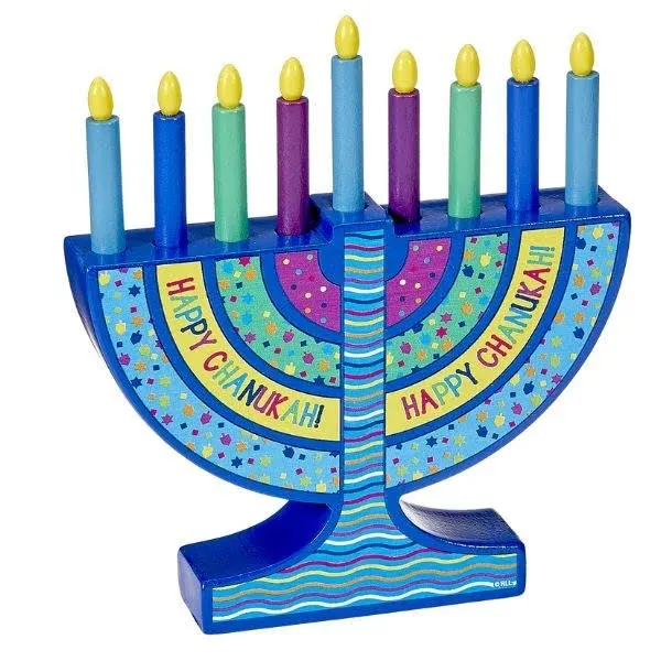 Mini Wood Menorah With Removable Wood Candles - Chanukah Chanukkah Hanukkah