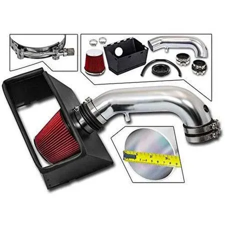 BCP RED 2009-2018 Ram 1500 2500 5.7L V8 Heat Shield Air Intake Kit +Filter