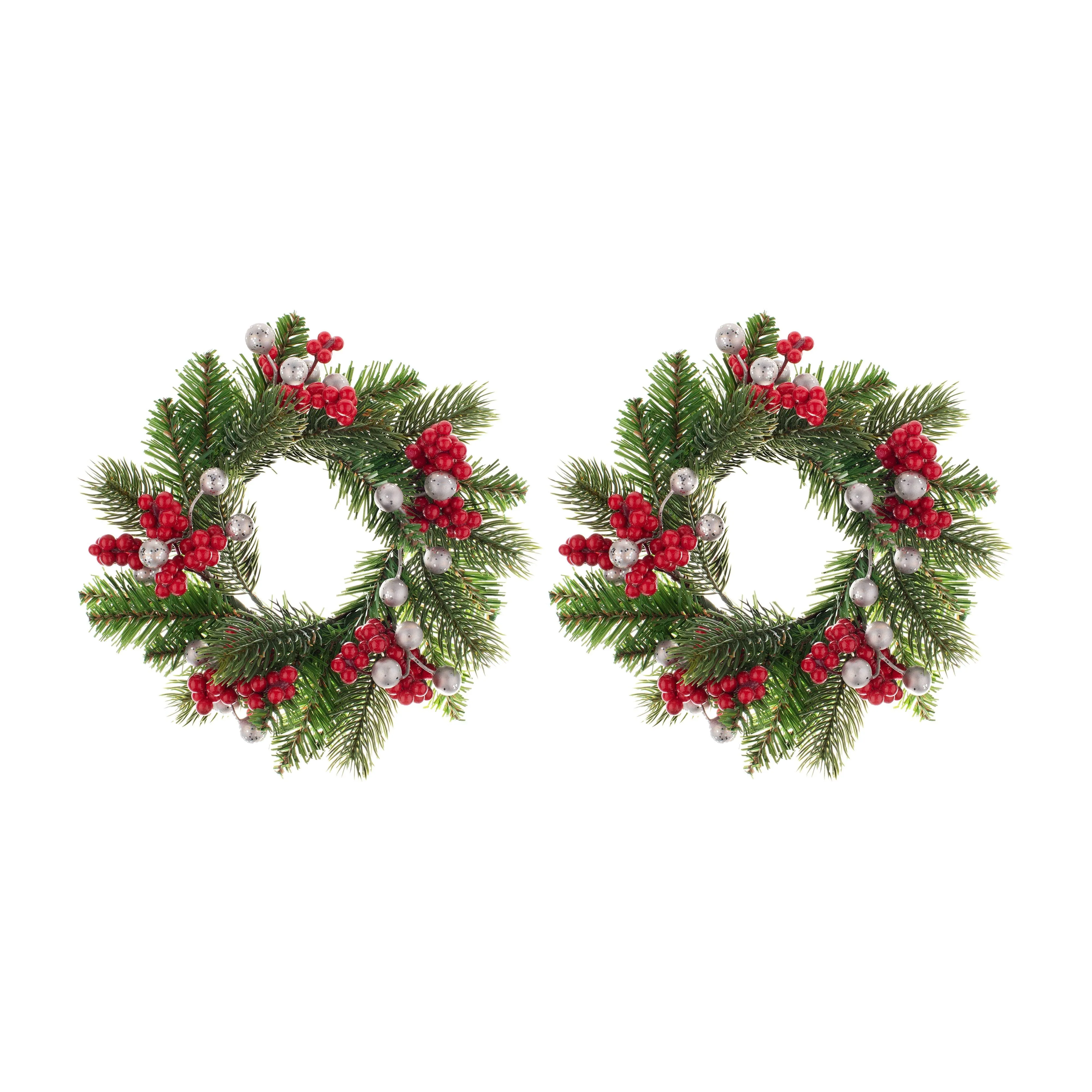 Haute Decor Adjustable Candle Ring Mini Wreath 2 Pack