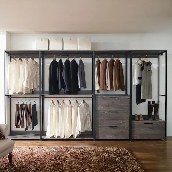 Klair Living Monica Wood Walk-In Closet System, Black