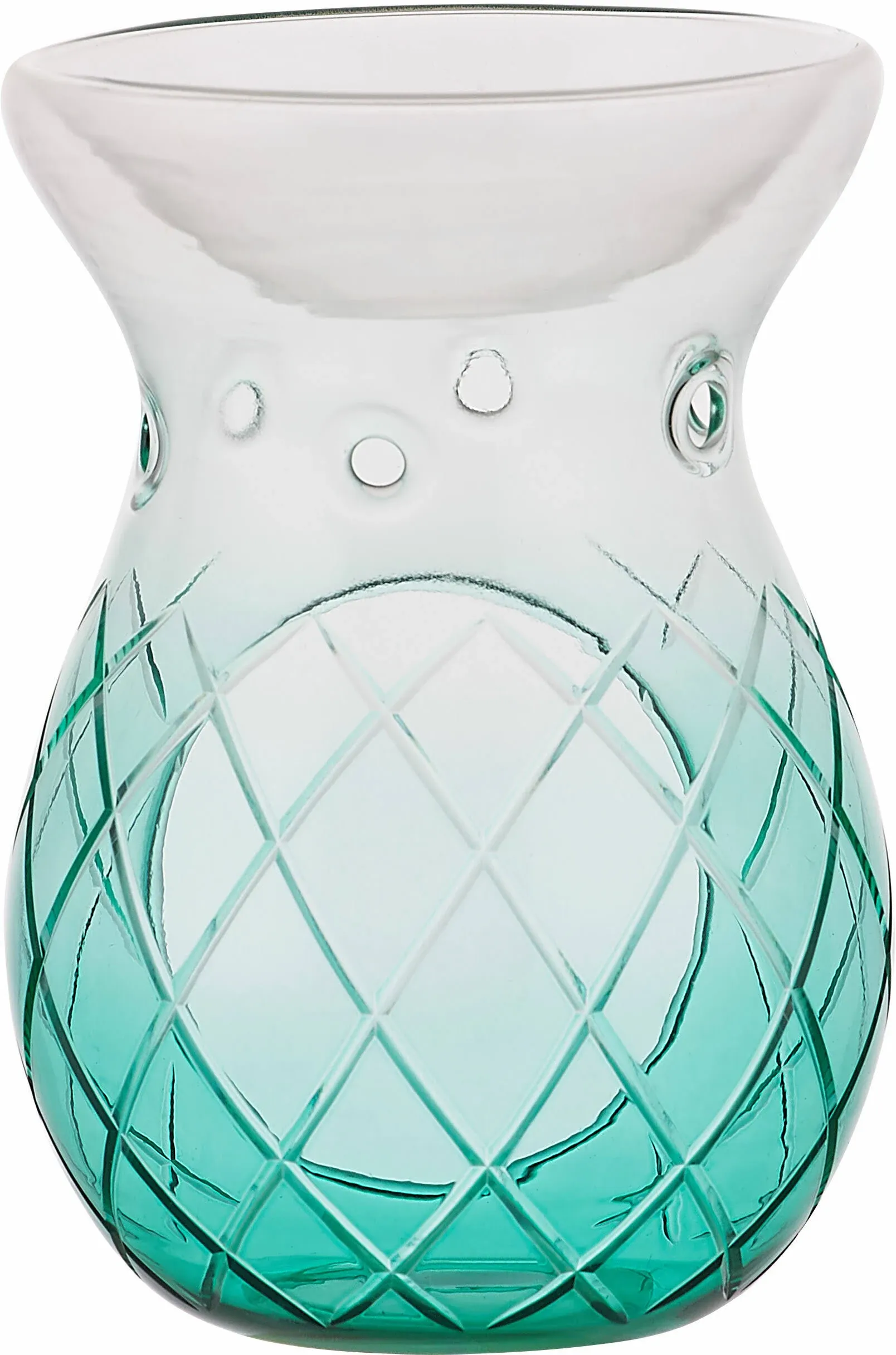 Pavilion Gift Company - Aqua Ombre Glass Tealight Wax Warmer, 6 inch, Size: 4 ...