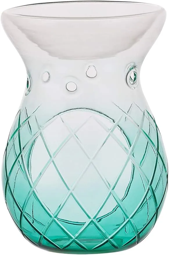 Pavilion Gift Company - Aqua Ombre Glass Tealight Wax Warmer, 6 inch, Size: 4 ...