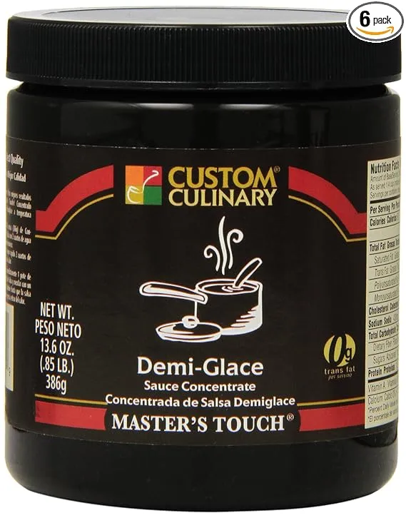 Custom Culinary Master's Touch Custom Culinary Demi-Glace Sauce Concentrate, 13.6-Ounce Jars (Pack of 6)