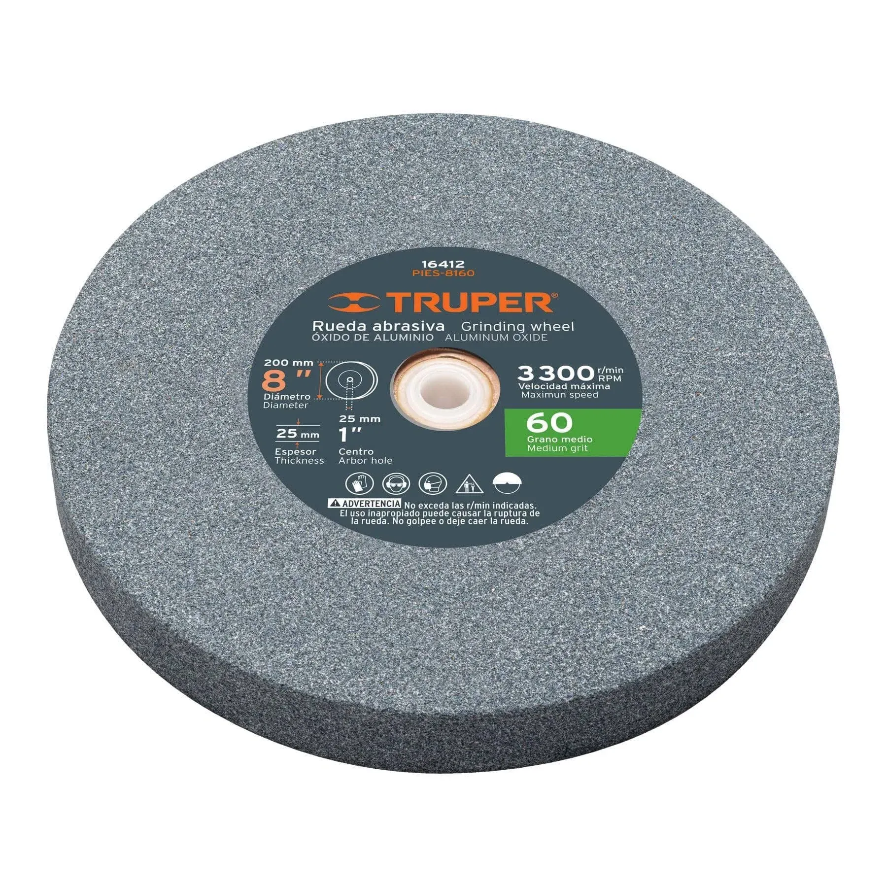 Truper Aluminum Oxide Bench Grinding Wheel 1" x 8" - 16412