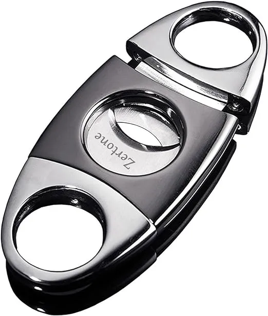 Cigar Cutter Guillotine Stainless Steel Double Blade, 23mm Max. Cigar Diameter Guillotine Cigar Cutter (Gun Color)