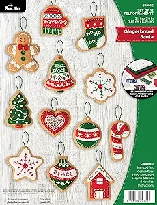 Gingerbread Santa Christmas Ornament kit, set of 12