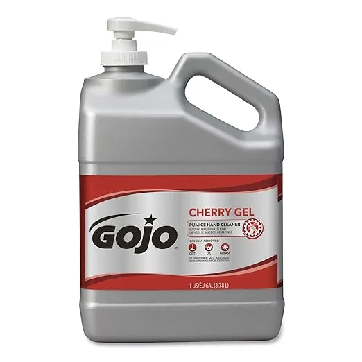 GOJO Cherry Gel Pumice Hand Cleaner, Cherry Fragrance, 1 Gallon Hand Cleaner with Pumice in Pump Bottle (Pack of 1) – 2358-02