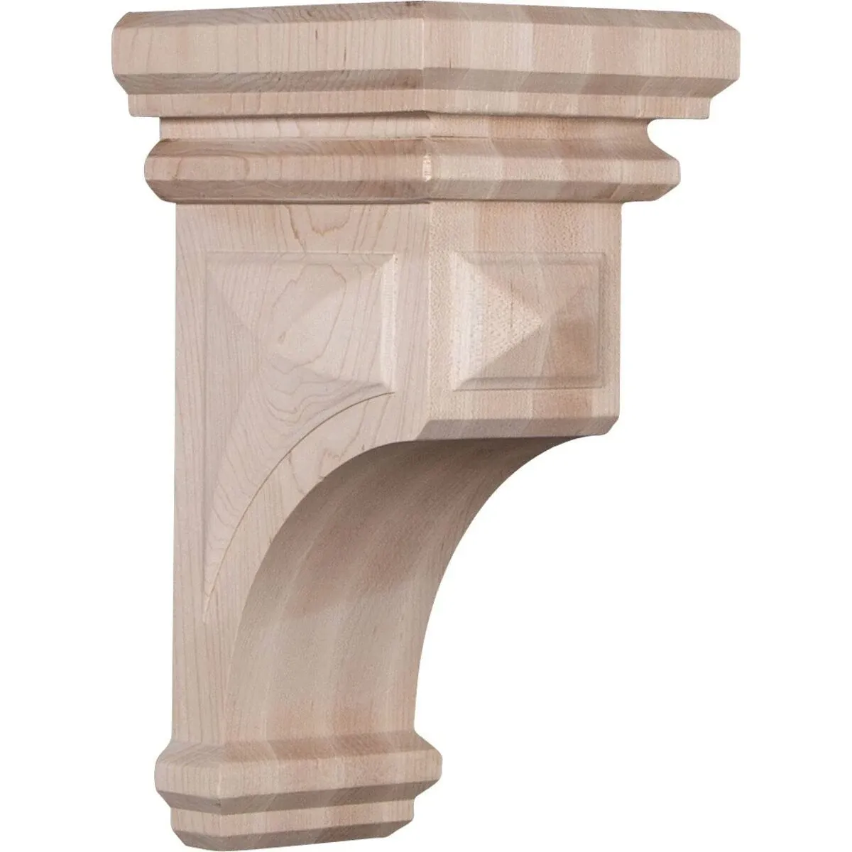 6"W x 6 3/4"D x 12"H Large Woodruff Wood Corbel, Rubberwood