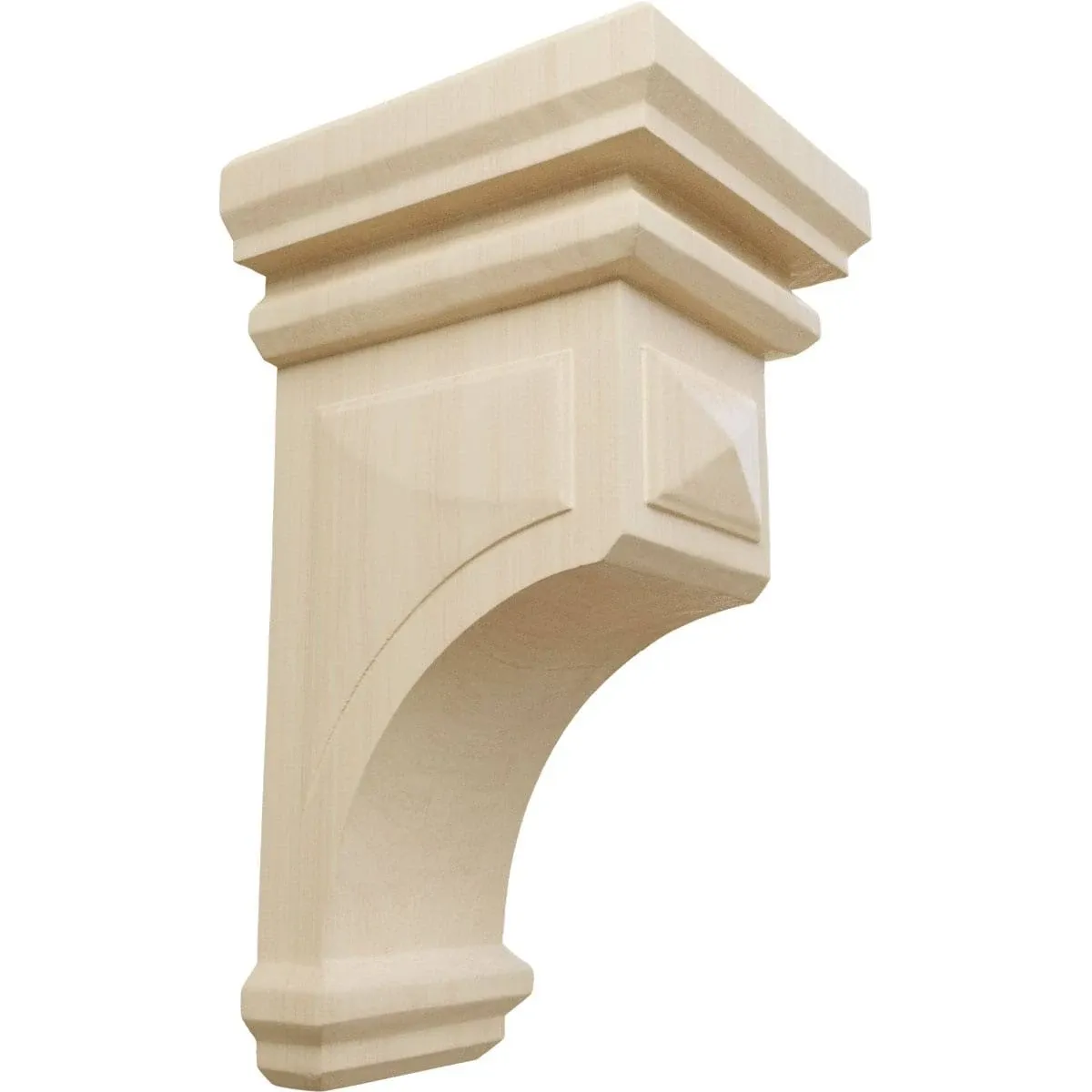 6"W x 6 3/4"D x 12"H Large Woodruff Wood Corbel, Rubberwood