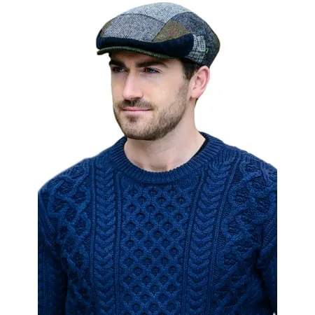 Mucros Weavers Men s Irish Flat Cap Tweed Trinity Patchwork Hat Made in Ireland (L)